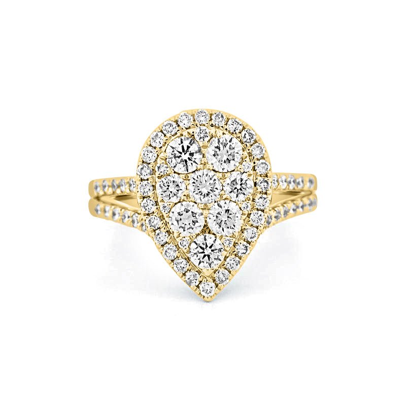 Invisible Pearshape Diamond Ring - ZIZOV DIAMONDS