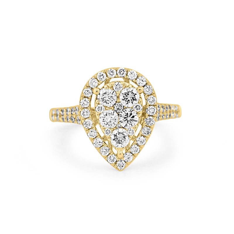 Invisible Pearshape Diamond Ring - ZIZOV DIAMONDS