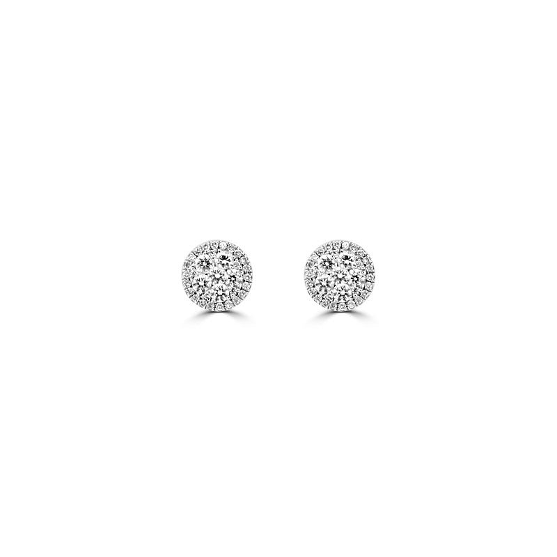 Invisible Round Halo Studs (small) - ZIZOV DIAMONDS
