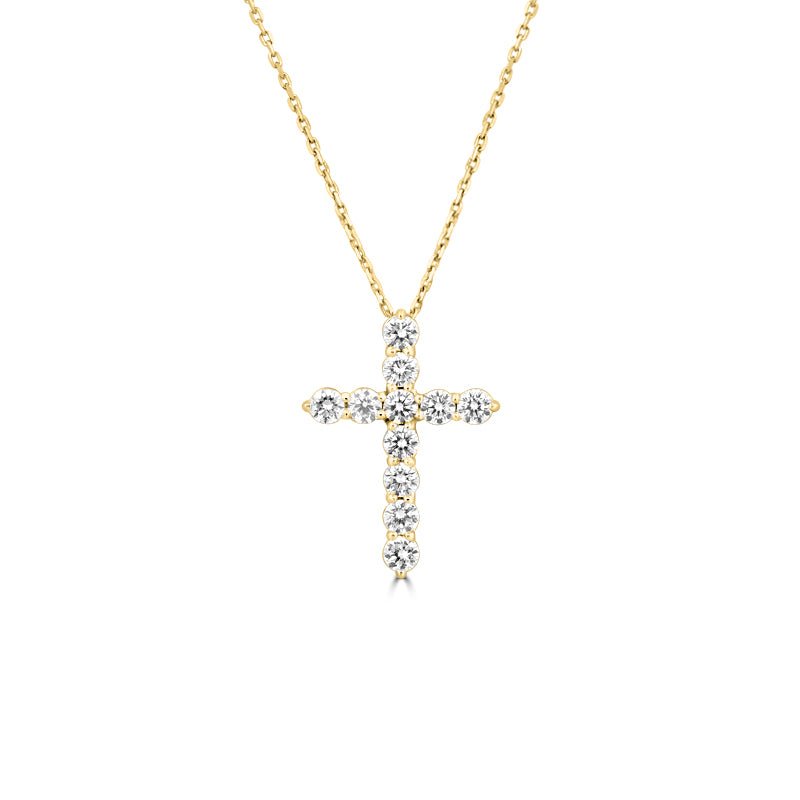 M Diamond Cross Pendant (LG) - ZIZOV DIAMONDS