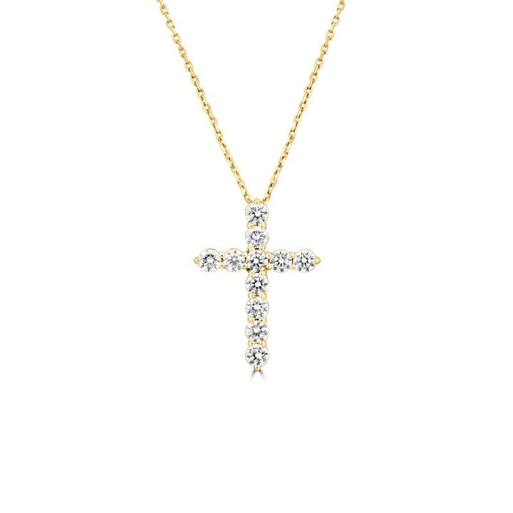 M Diamond Cross Pendant (LG) - ZIZOV DIAMONDS