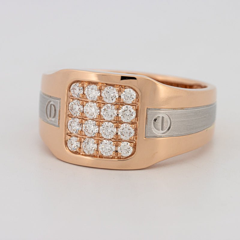 Men's Rosé Gold Ring with White Gold - ZIZOV DIAMONDS