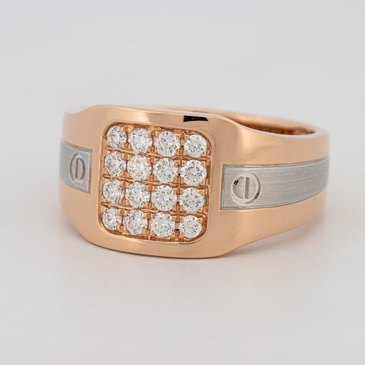 Men's Rosé Gold Ring with White Gold - ZIZOV DIAMONDS