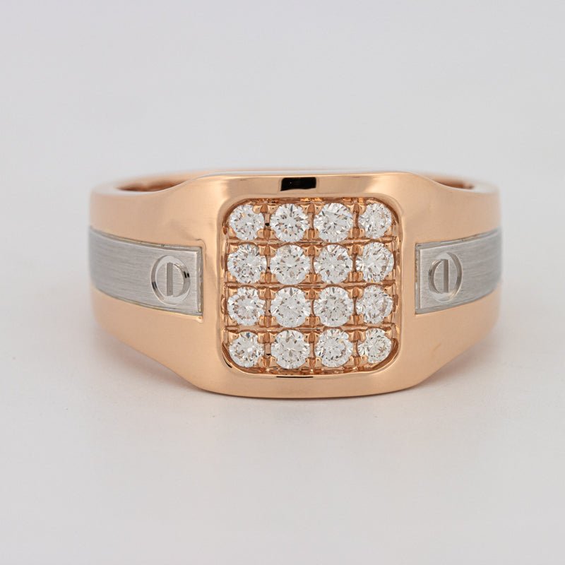 Men's Rosé Gold Ring with White Gold - ZIZOV DIAMONDS