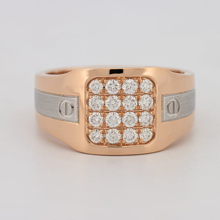 Men's Rosé Gold Ring with White Gold - ZIZOV DIAMONDS