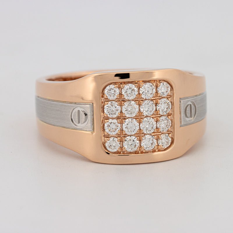 Men's Rosé Gold Ring with White Gold - ZIZOV DIAMONDS