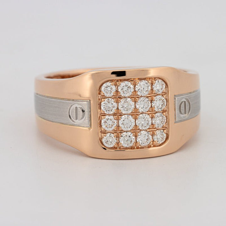 Men's Rosé Gold Ring with White Gold - ZIZOV DIAMONDS