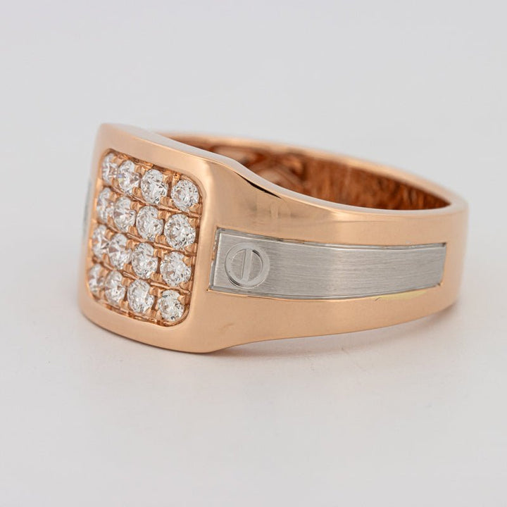 Men's Rosé Gold Ring with White Gold - ZIZOV DIAMONDS