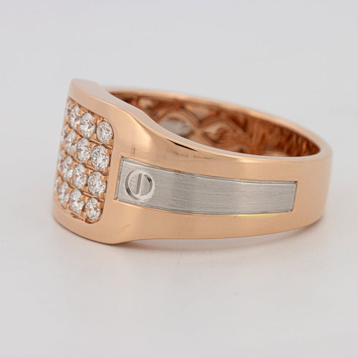 Men's Rosé Gold Ring with White Gold - ZIZOV DIAMONDS