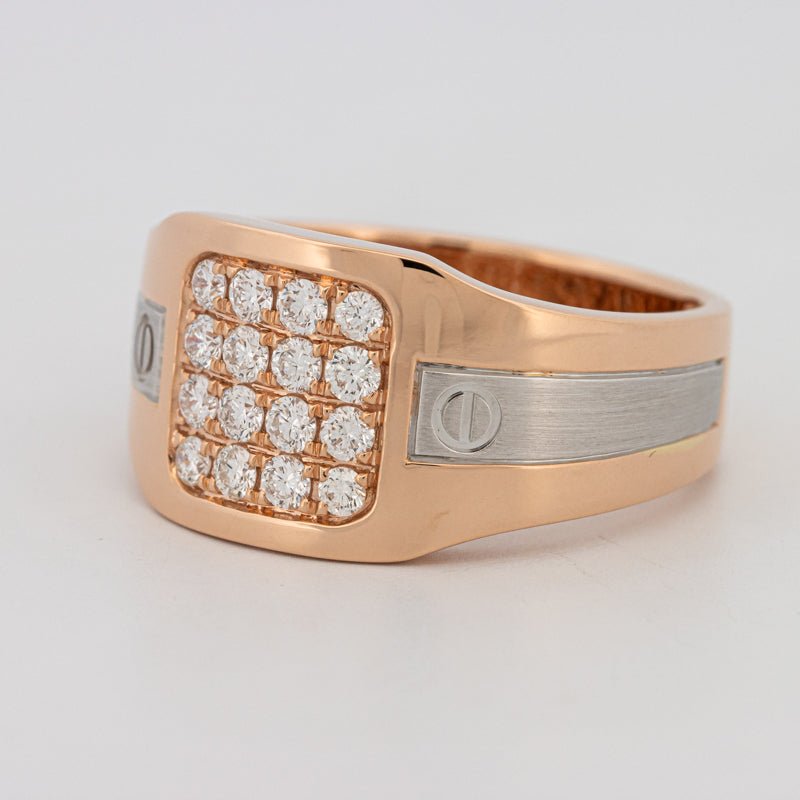 Men's Rosé Gold Ring with White Gold - ZIZOV DIAMONDS