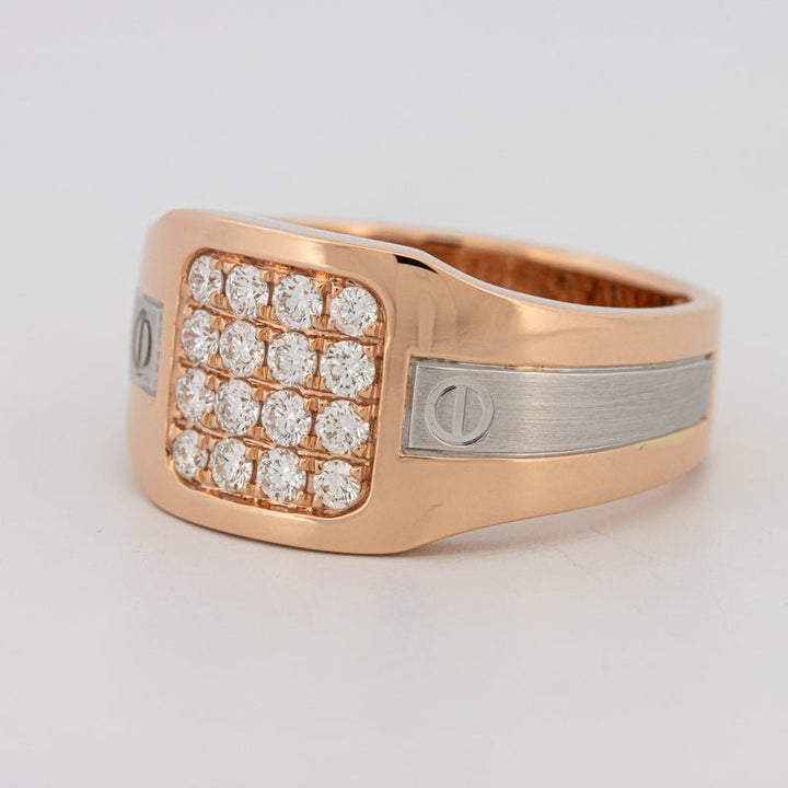 Men's Rosé Gold Ring with White Gold - ZIZOV DIAMONDS