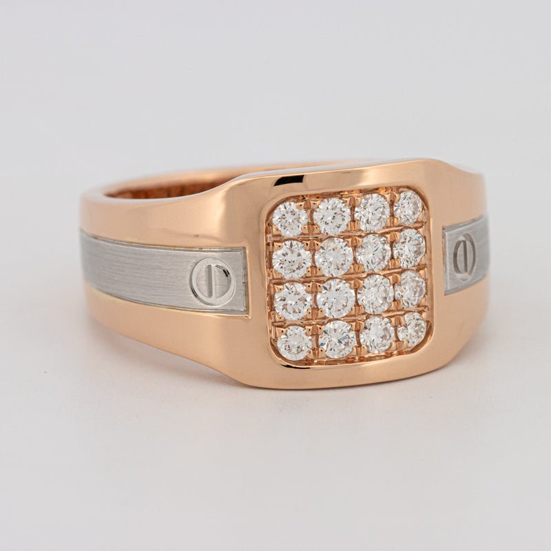 Men's Rosé Gold Ring with White Gold - ZIZOV DIAMONDS
