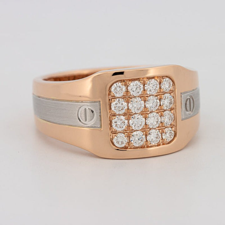 Men's Rosé Gold Ring with White Gold - ZIZOV DIAMONDS