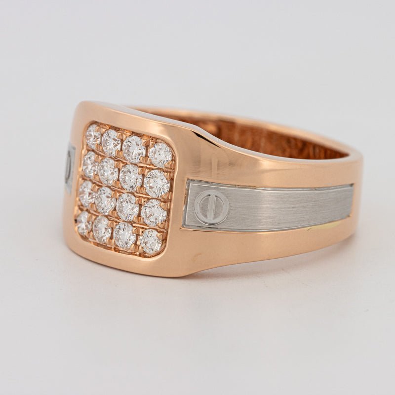 Men's Rosé Gold Ring with White Gold - ZIZOV DIAMONDS