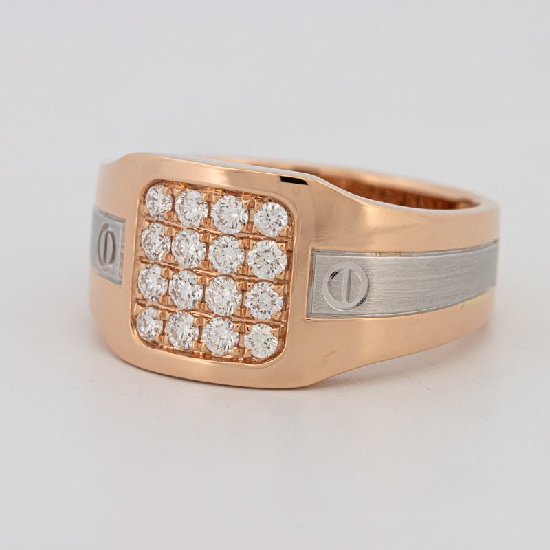 Men's Rosé Gold Ring with White Gold - ZIZOV DIAMONDS