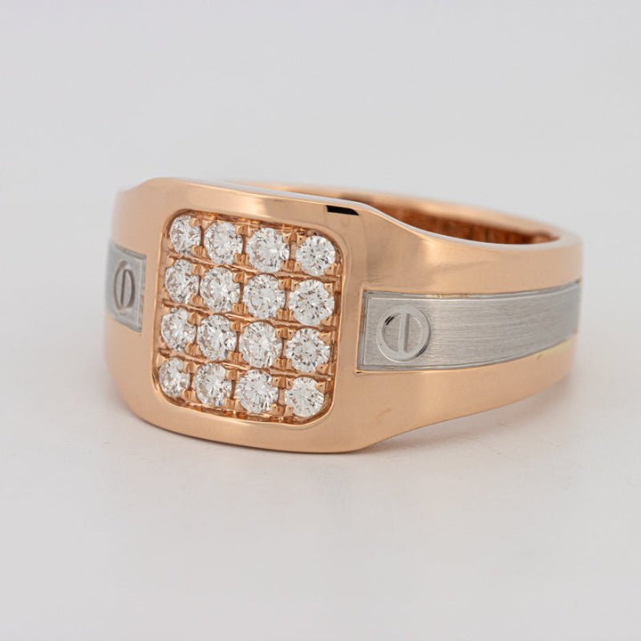 Men's Rosé Gold Ring with White Gold - ZIZOV DIAMONDS