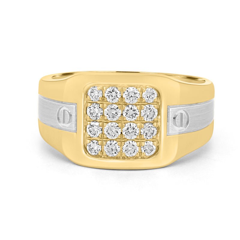 Men's Rosé Gold Ring with White Gold - ZIZOV DIAMONDS