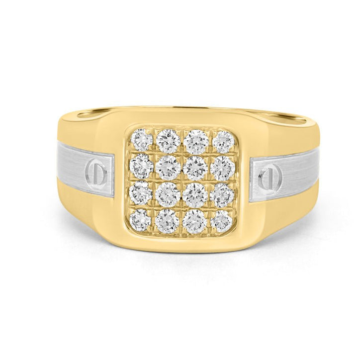 Men's Rosé Gold Ring with White Gold - ZIZOV DIAMONDS