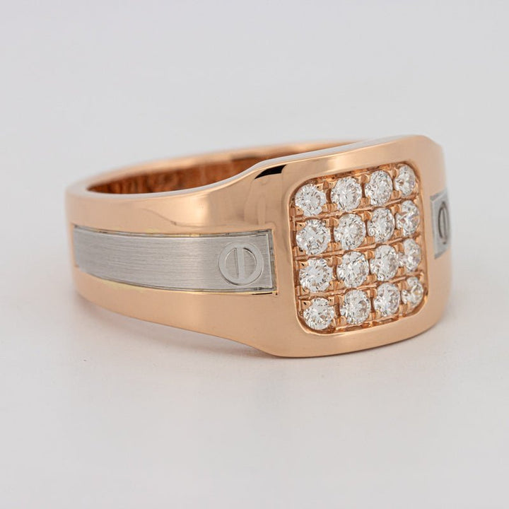 Men's Rosé Gold Ring with White Gold - ZIZOV DIAMONDS