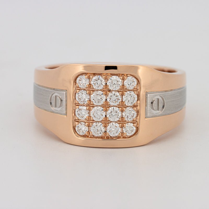 Men's Rosé Gold Ring with White Gold - ZIZOV DIAMONDS