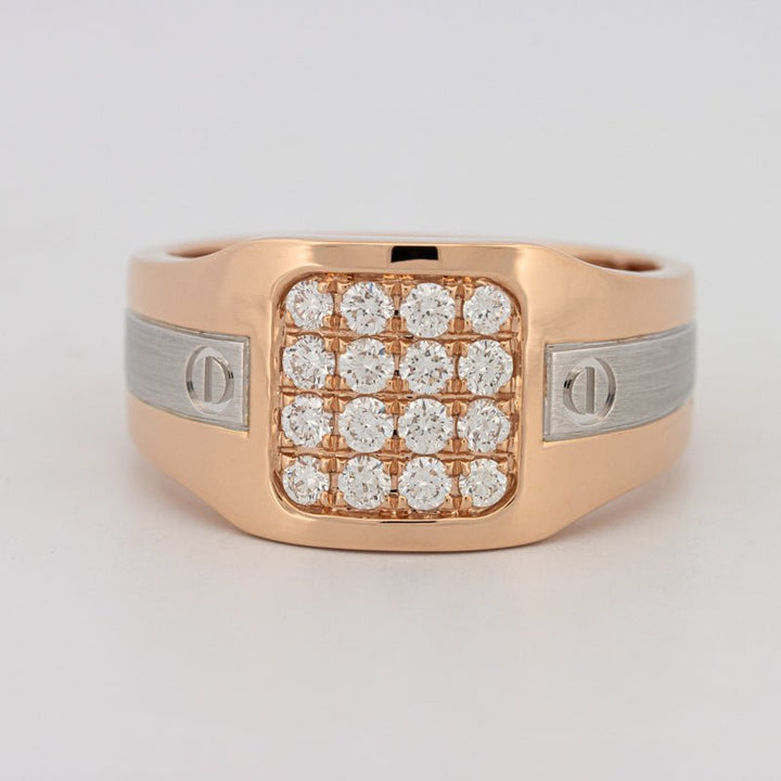 Men's Rosé Gold Ring with White Gold - ZIZOV DIAMONDS