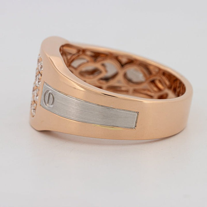 Men's Rosé Gold Ring with White Gold - ZIZOV DIAMONDS