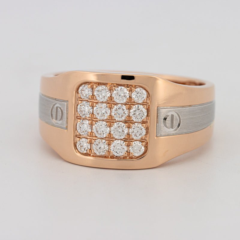 Men's Rosé Gold Ring with White Gold - ZIZOV DIAMONDS