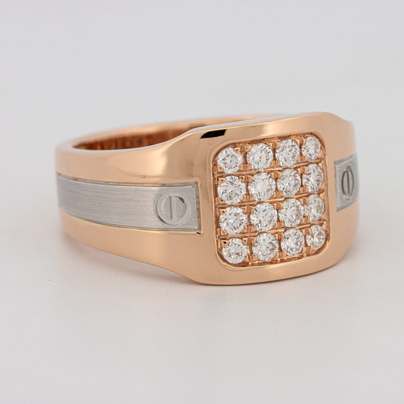 Men's Rosé Gold Ring with White Gold - ZIZOV DIAMONDS