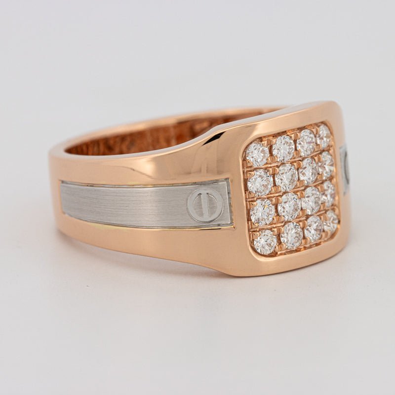Men's Rosé Gold Ring with White Gold - ZIZOV DIAMONDS
