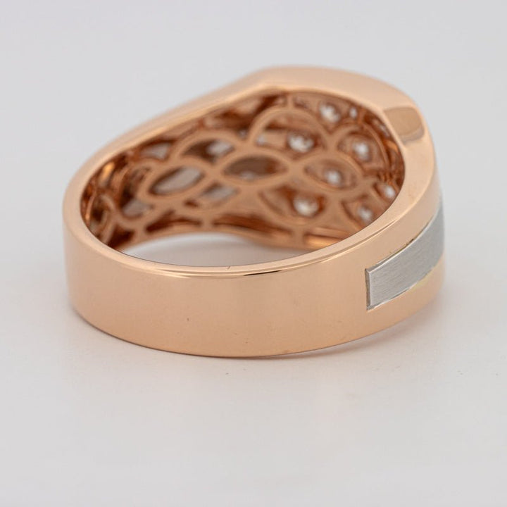 Men's Rosé Gold Ring with White Gold - ZIZOV DIAMONDS