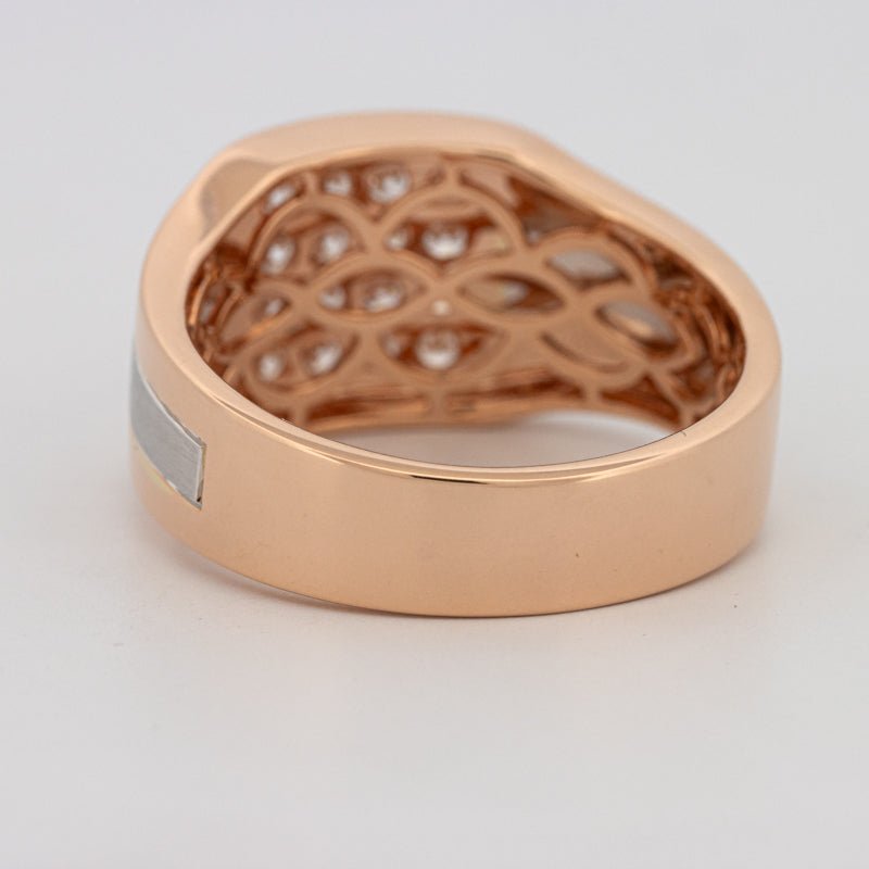 Men's Rosé Gold Ring with White Gold - ZIZOV DIAMONDS