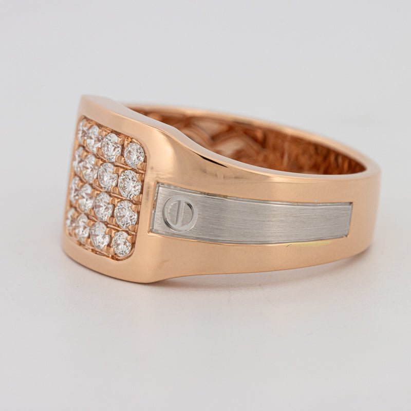 Men's Rosé Gold Ring with White Gold - ZIZOV DIAMONDS