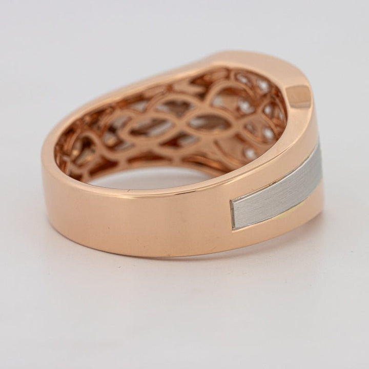 Men's Rosé Gold Ring with White Gold - ZIZOV DIAMONDS