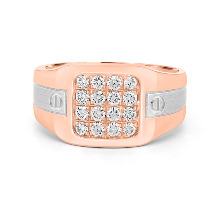 Men's Rosé Gold Ring with White Gold - ZIZOV DIAMONDS