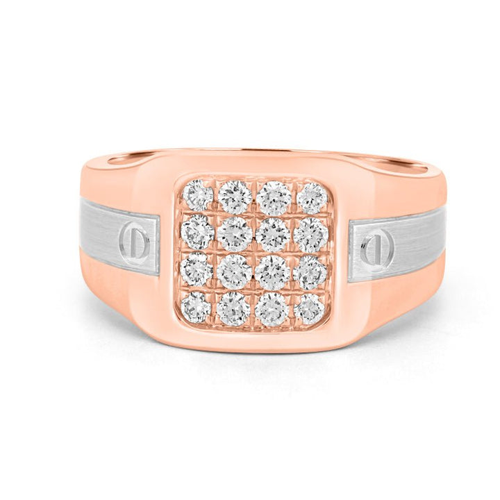 Men's Rosé Gold Ring with White Gold - ZIZOV DIAMONDS