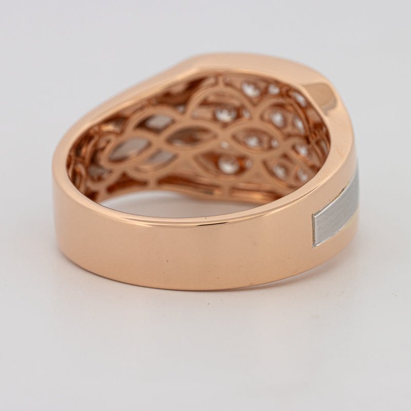 Men's Rosé Gold Ring with White Gold - ZIZOV DIAMONDS