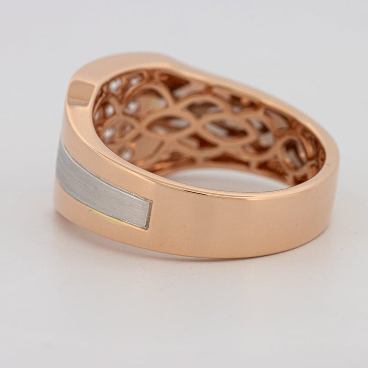 Men's Rosé Gold Ring with White Gold - ZIZOV DIAMONDS