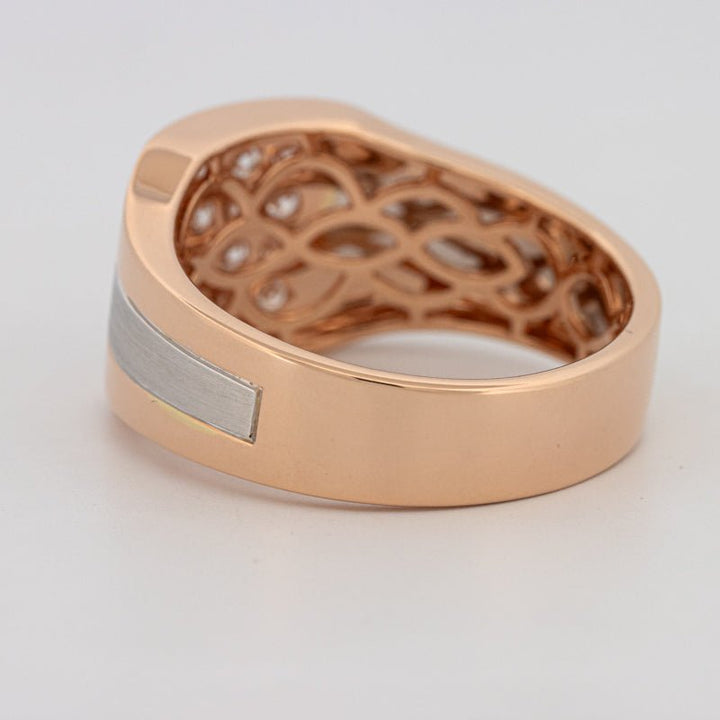 Men's Rosé Gold Ring with White Gold - ZIZOV DIAMONDS