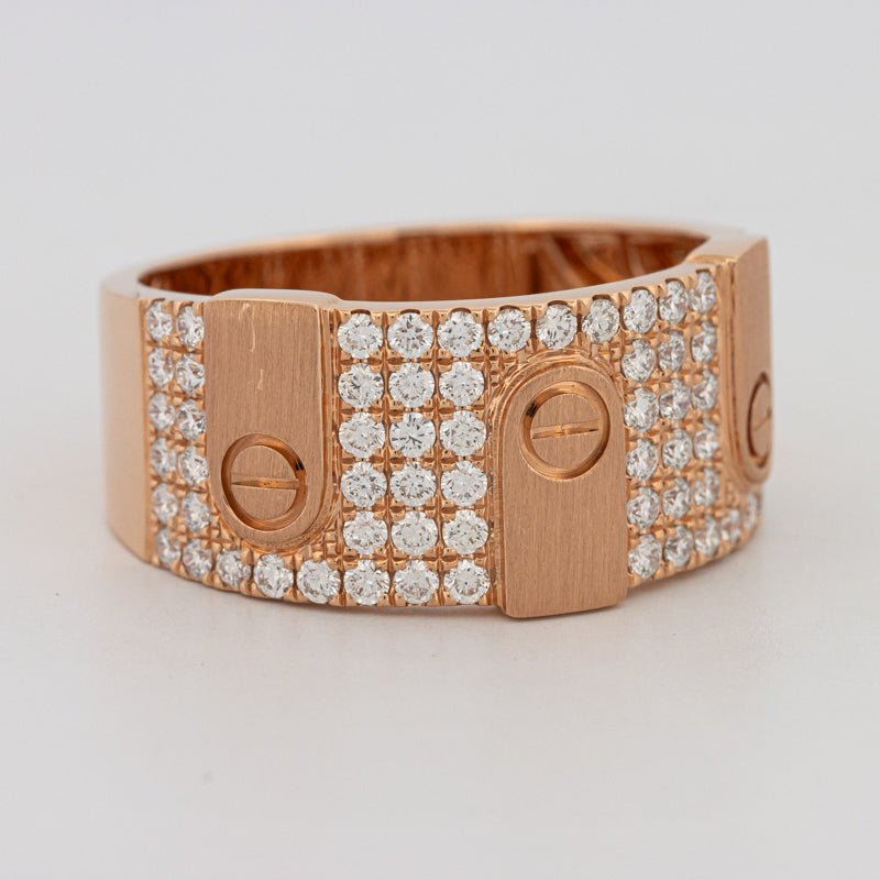 Men's Rosé Gold "Screw" Ring - ZIZOV DIAMONDS