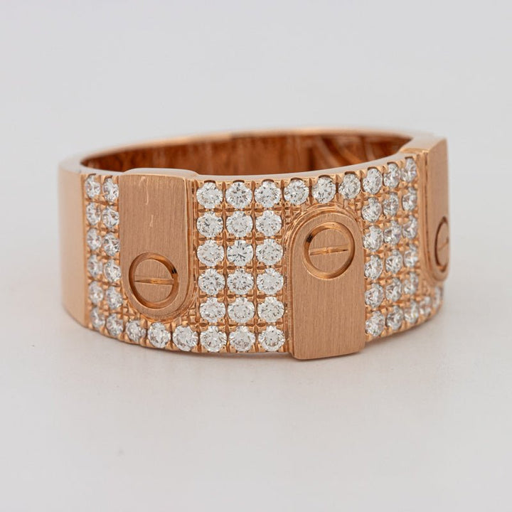 Men's Rosé Gold "Screw" Ring - ZIZOV DIAMONDS