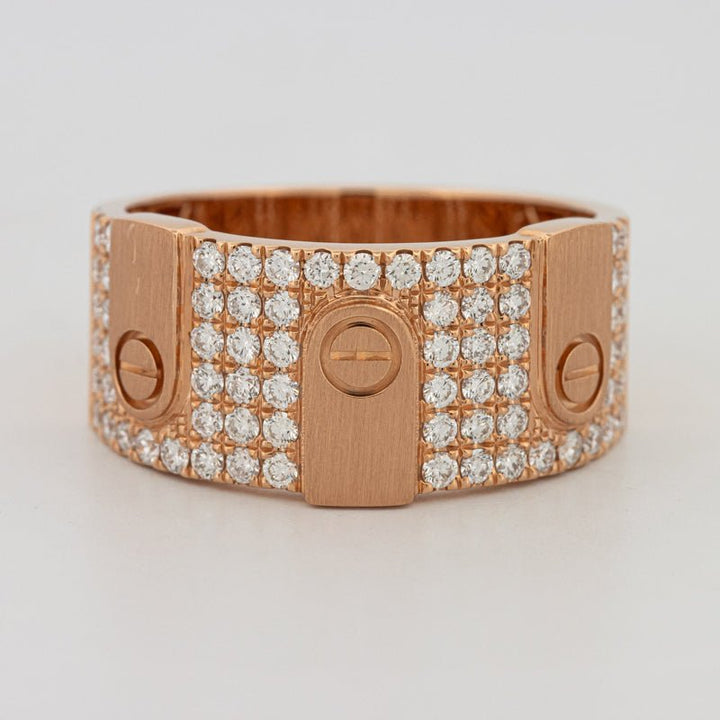 Men's Rosé Gold "Screw" Ring - ZIZOV DIAMONDS