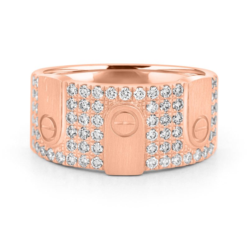 Men's Rosé Gold "Screw" Ring - ZIZOV DIAMONDS