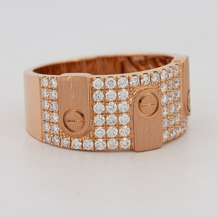 Men's Rosé Gold "Screw" Ring - ZIZOV DIAMONDS