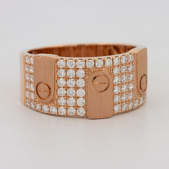 Men's Rosé Gold "Screw" Ring - ZIZOV DIAMONDS