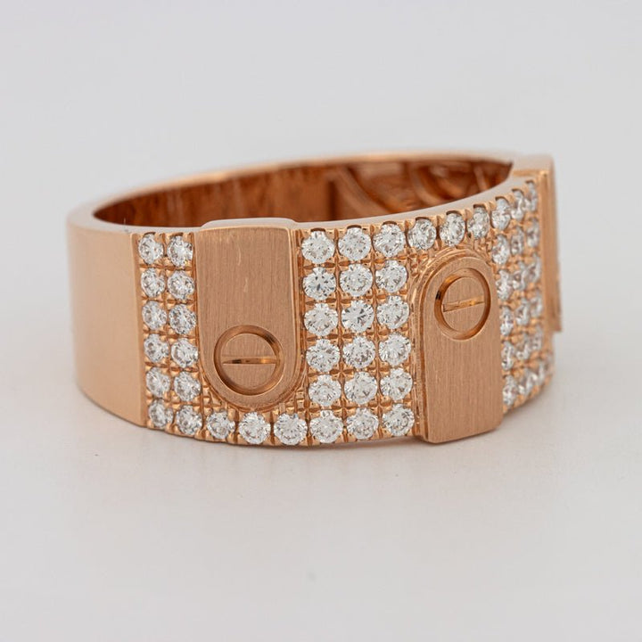 Men's Rosé Gold "Screw" Ring - ZIZOV DIAMONDS