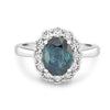 Natural Blue Sapphire Halo Solitaire Ring - ZIZOV DIAMONDS