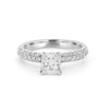 Princess Cut Solitaire Pave Ring - ZIZOV DIAMONDS