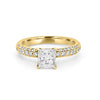 Princess Cut Solitaire Pave Ring - ZIZOV DIAMONDS