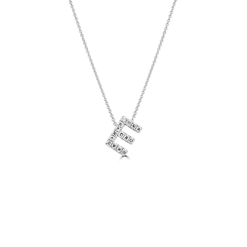 Sloping Initial "E" Diamond Pendant - ZIZOV DIAMONDS