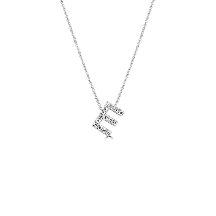 Sloping Initial "E" Diamond Pendant - ZIZOV DIAMONDS